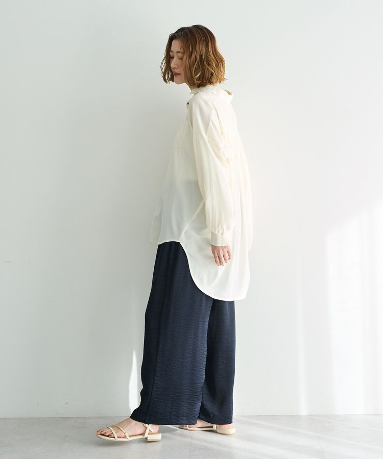 YECCA VECCA「バックギャザーロングシャツ」|シャツ・ブラウス|