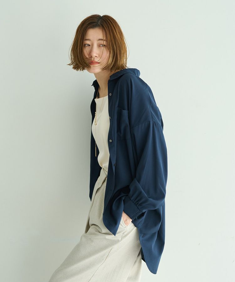 YECCA VECCA「バックギャザーロングシャツ」|シャツ・ブラウス|