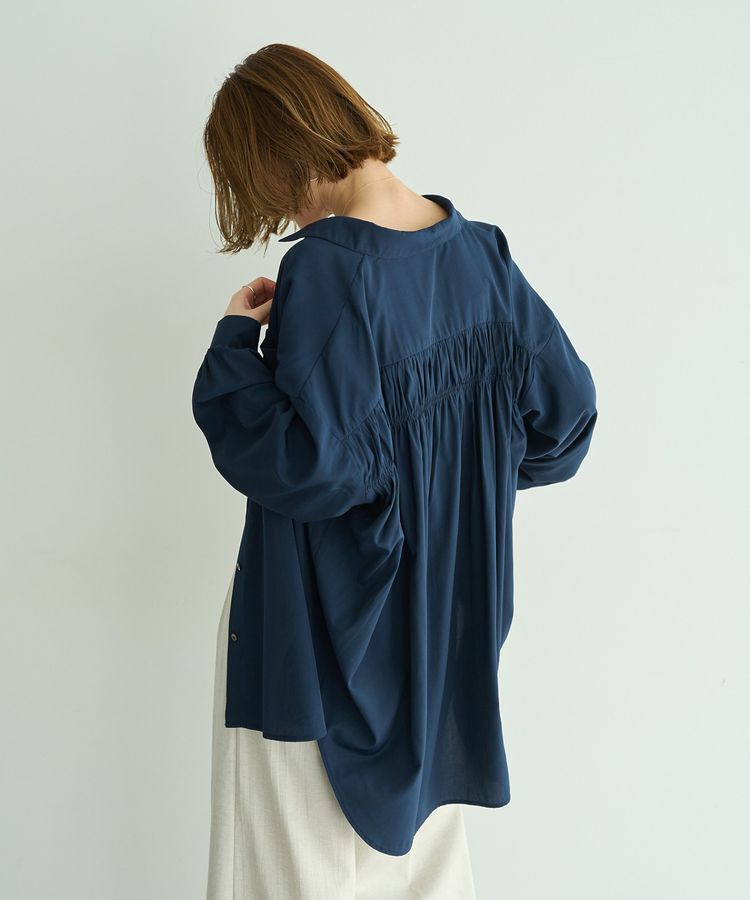 YECCA VECCA「バックギャザーロングシャツ」|シャツ・ブラウス|