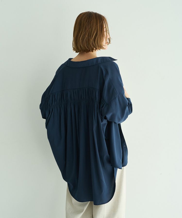 YECCA VECCA「バックギャザーロングシャツ」|シャツ・ブラウス|