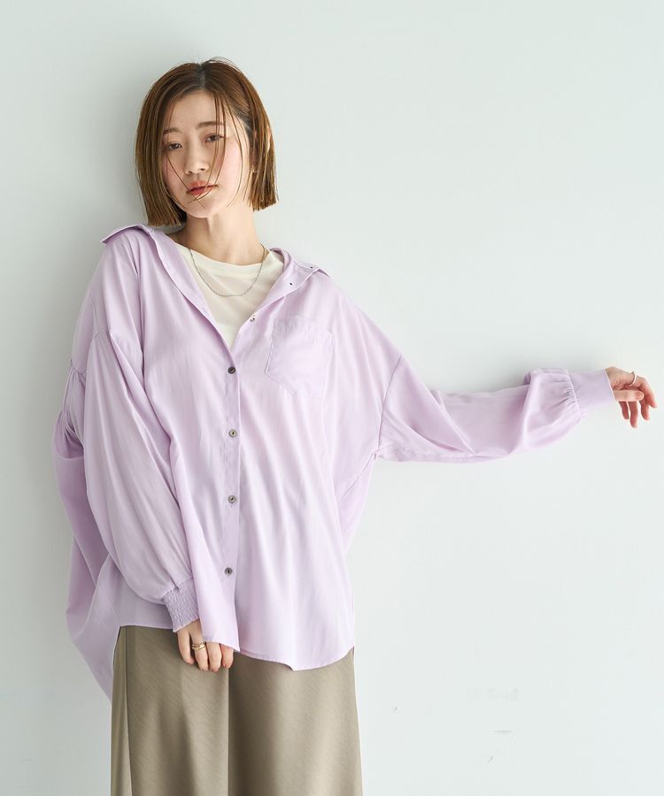 YECCA VECCA「バックギャザーロングシャツ」|シャツ・ブラウス|