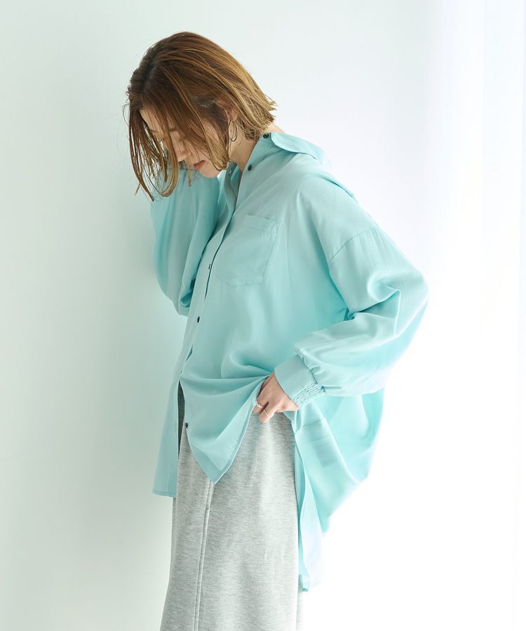 YECCA VECCA「バックギャザーロングシャツ」|シャツ・ブラウス|