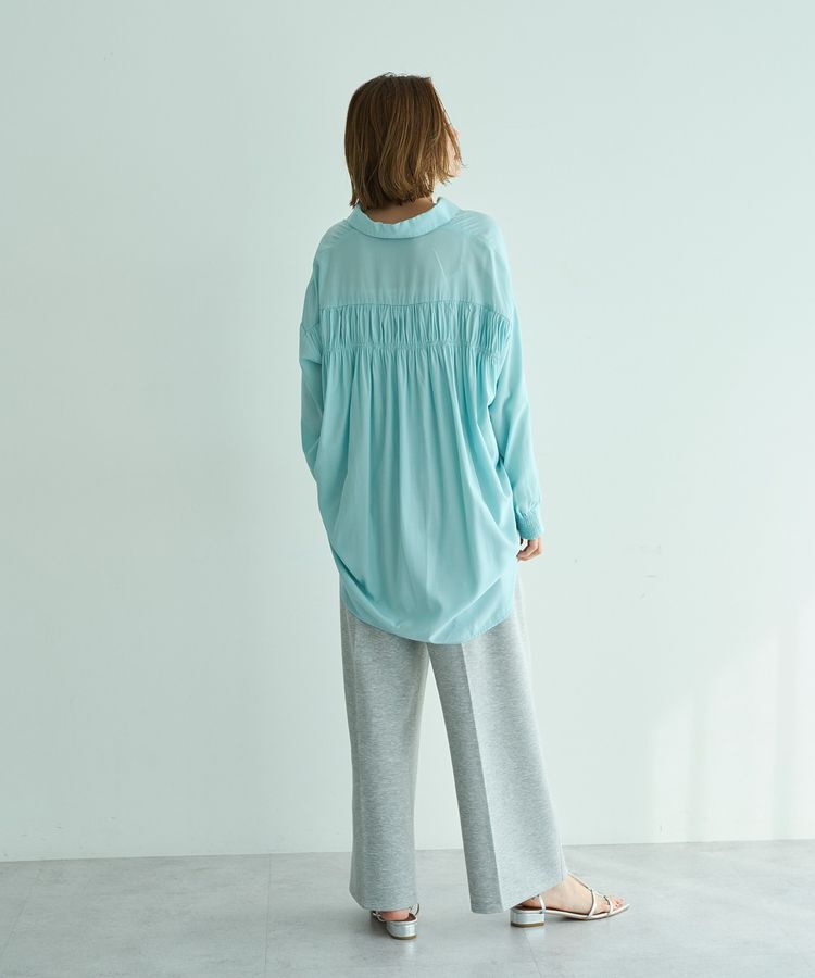 YECCA VECCA「バックギャザーロングシャツ」|シャツ・ブラウス|