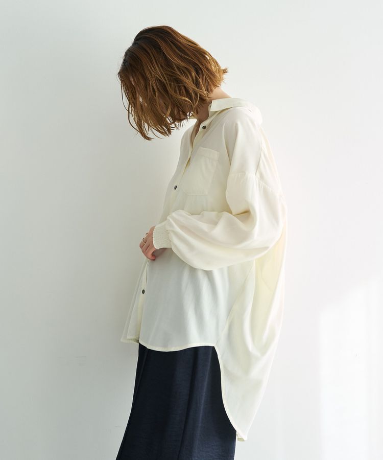 YECCA VECCA「バックギャザーロングシャツ」|シャツ・ブラウス|