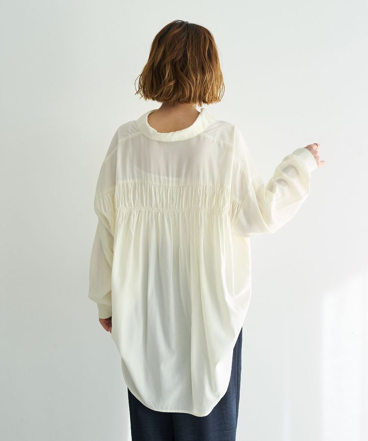 YECCA VECCA「バックギャザーロングシャツ」|シャツ・ブラウス|