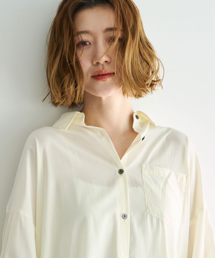 YECCA VECCA「バックギャザーロングシャツ」|シャツ・ブラウス|