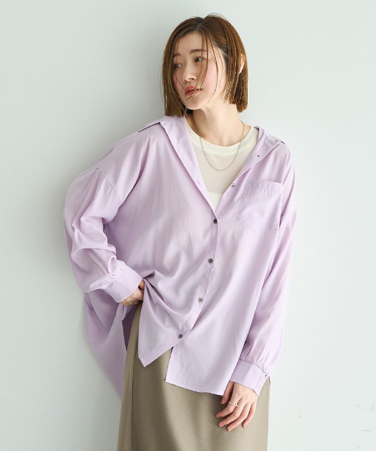 YECCA VECCA「バックギャザーロングシャツ」|シャツ・ブラウス|Lavender