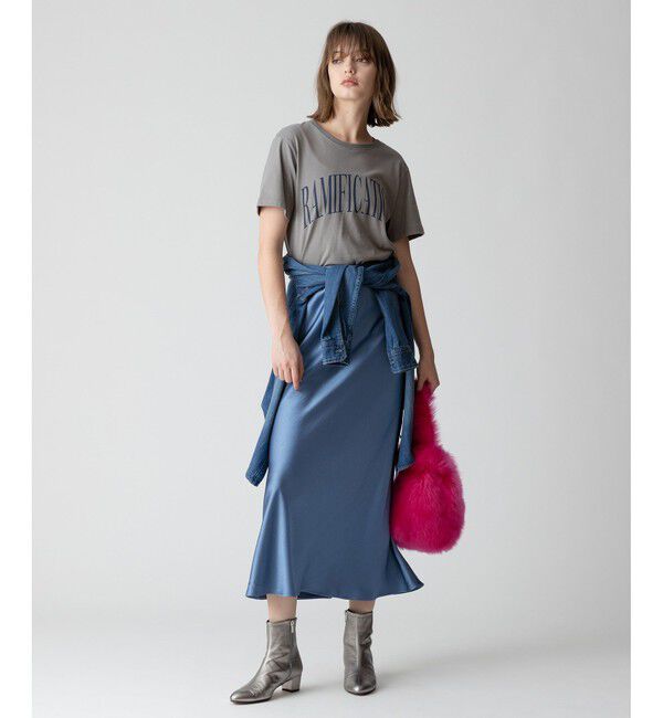 allureville「サテンバイヤスナロースカート」|スカート|