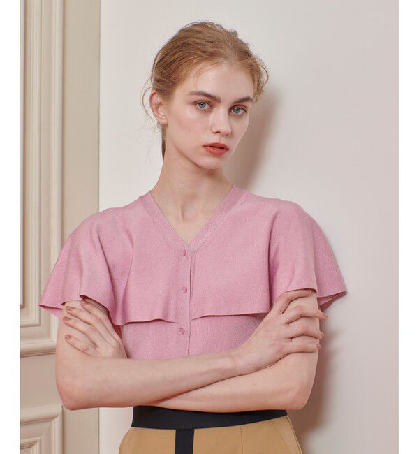 LOULOU WILLOUGHBY「【LOULOU WILLOUGHBY】メタリックヤーンケーププルオーバー」|ニット・セーター|