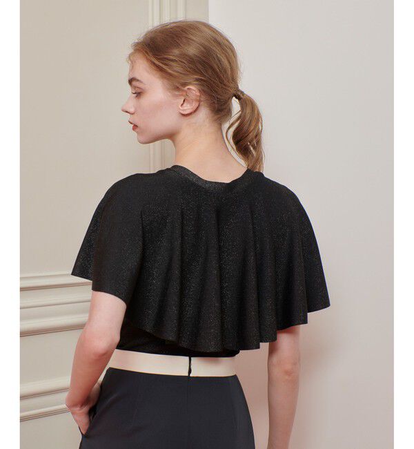 LOULOU WILLOUGHBY「【LOULOU WILLOUGHBY】メタリックヤーンケーププルオーバー」|ニット・セーター|