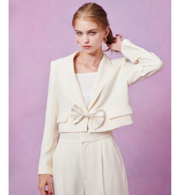 LOULOU WILLOUGHBY「【LOULOU WILLOUGHBY】ダブルクロスショートジャケット」|テーラードジャケット|