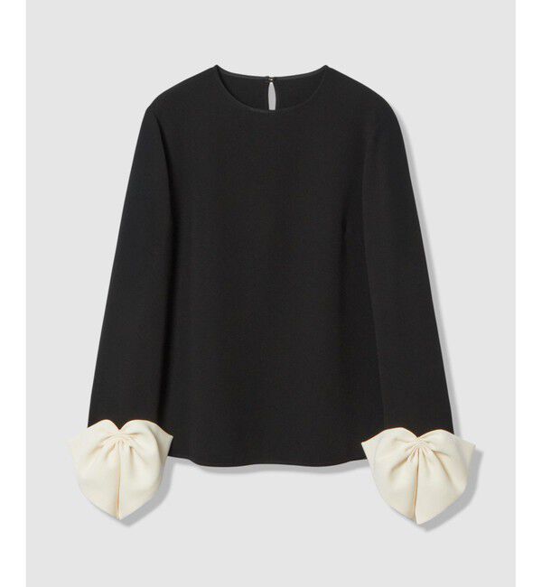 LOULOU WILLOUGHBY「【LOULOU WILLOUGHBY】ダブルクロス袖リボンブラウス」|シャツ・ブラウス|