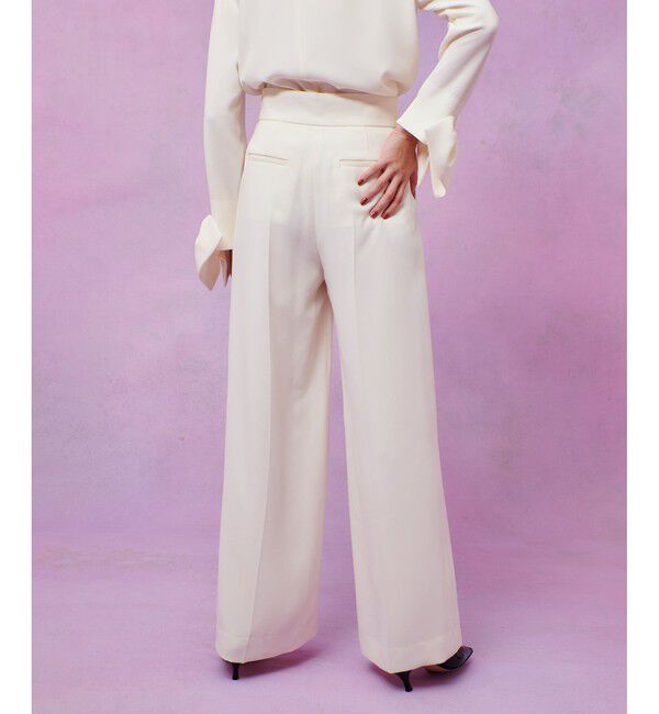 LOULOU WILLOUGHBY「【LOULOU WILLOUGHBY】ダブルクロスハイウエストサロペットパンツ」|チノ|