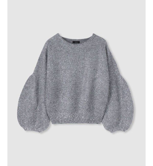 allureville「モヘヤ混スパンコールプルオーバー」|ニット・セーター|