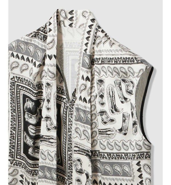 LOULOU WILLOUGHBY「WEB 一部店舗限定【LOULOU WILLOUGHBY】ウエスタンスカーフプリントリボンブラウス」|シャツ・ブラウス|