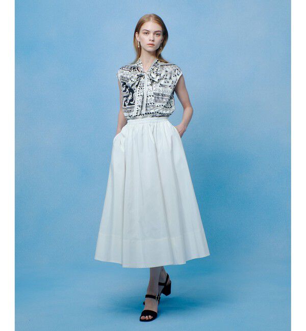 LOULOU WILLOUGHBY「WEB 一部店舗限定【LOULOU WILLOUGHBY】ウエスタンスカーフプリントリボンブラウス」|シャツ・ブラウス|