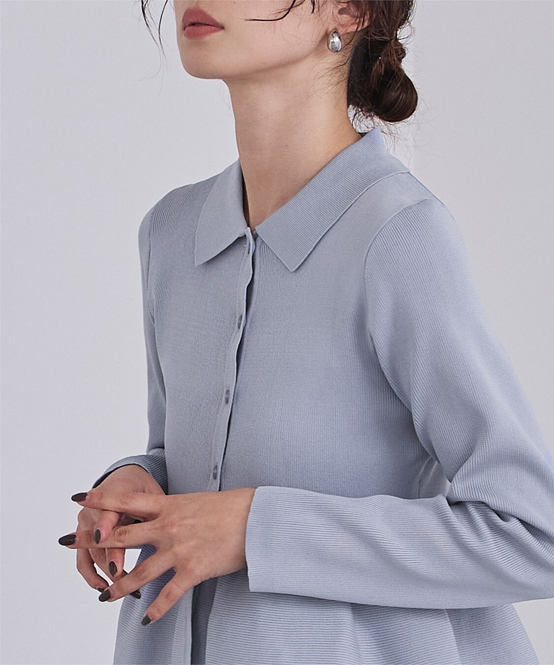 ur's「ウエストペプラムポロニットカーディガン」|ニット・セーター|