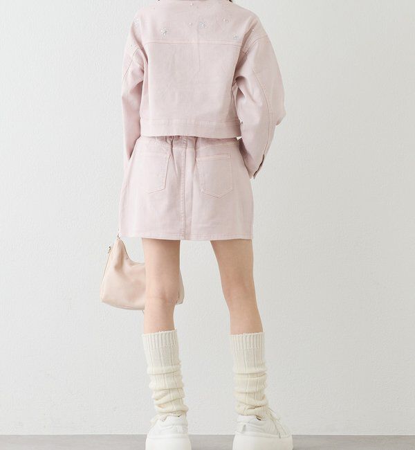  「ウェスト折り返しデニムミニスカート」|スカート|