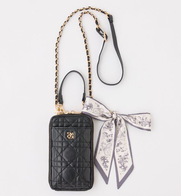  「スカーフ付きキルティングスマホショルダー」|ショルダー・メッセンジャー|
