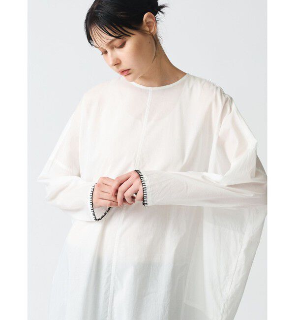 mizuiro ind「mizuiro ind ブランケットステッチワイドワンピース」|ワンピース|