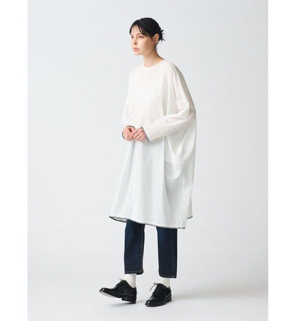 mizuiro ind「mizuiro ind ブランケットステッチワイドワンピース」|ワンピース|