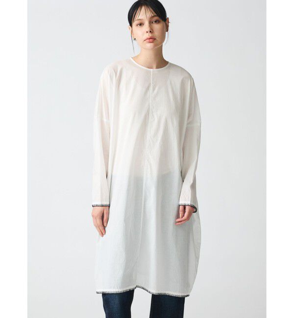 mizuiro ind「mizuiro ind ブランケットステッチワイドワンピース」|ワンピース|