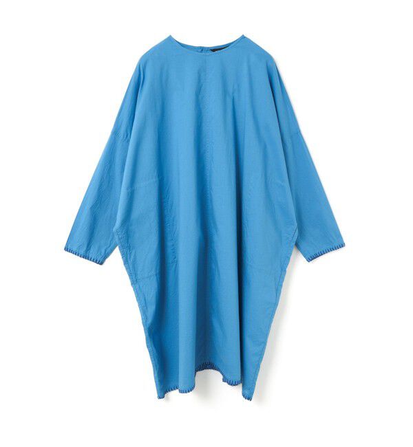 mizuiro ind「mizuiro ind ブランケットステッチワイドワンピース」|ワンピース|ブルー