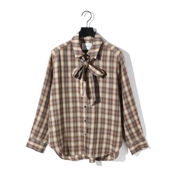 MIDIUMISOLID「MIDIUMISOLID for Ladies チェックレギュラーカラータイ付シャツ」|シャツ・ブラウス|