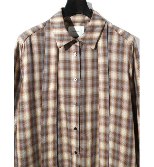 MIDIUMISOLID「MIDIUMISOLID for Ladies チェックレギュラーカラータイ付シャツ」|シャツ・ブラウス|