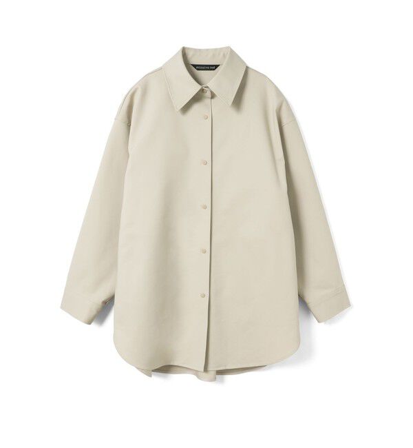 mizuiro ind「mizuiro ind ダブルクロスワイドシャツブルゾン」|その他|ライトベージュ