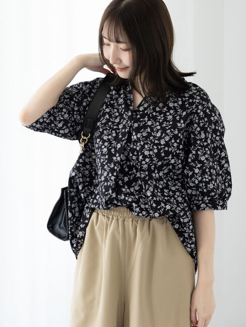 Te chichi TERRASSE「【イージーケア】無地/柄アソートスキッパーブラウス」|シャツ・ブラウス|ホワイト