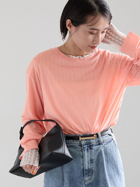 Te chichi「シルケット天竺クルーネックロンT《2026 spring catalog item》」|Tシャツ・カットソー|オレンジ