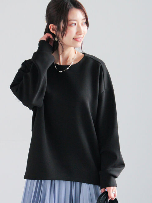 Te chichi「バックジップダンボールプルオーバー（セットアップ可）」|Tシャツ・カットソー|ブラック