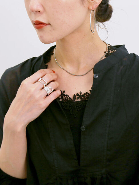 Samansa Mos2 blue「◎シフォンタックブラウス」|シャツ・ブラウス|