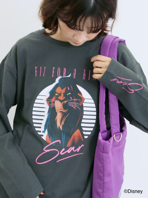 Samansa Mos2 blue「【Disney】ヴィランズ/ロンT」|Tシャツ・カットソー|チャコールグレー