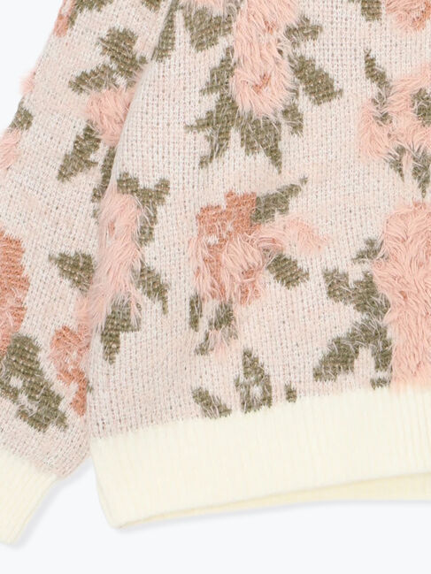 Samansa Mos2「無地・花柄シャギーVネックカーディガン」|カーディガン|