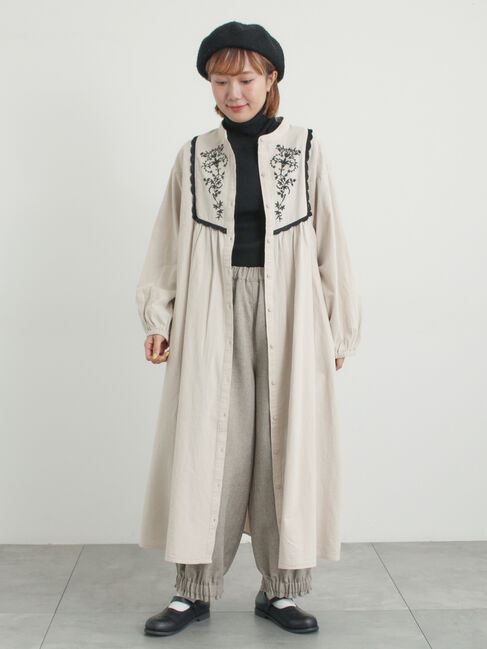 Samansa Mos2「【S/Mサイズ】切替配色刺繍ワンピース」|ワンピース|