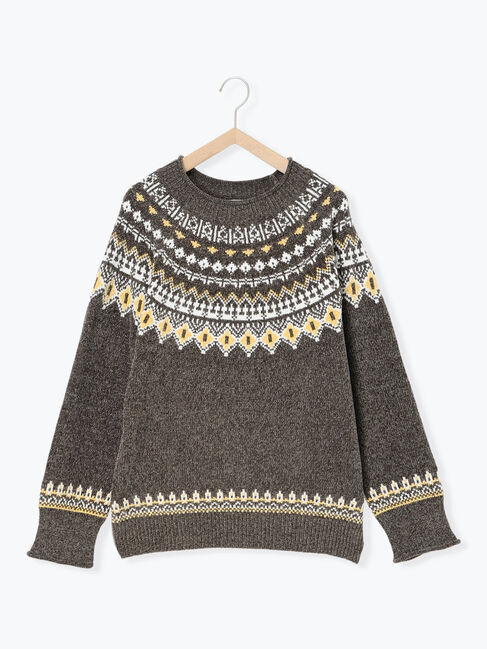 Samansa Mos2 blue「求心ラメモールニットプルオーバー」|ニット・セーター|