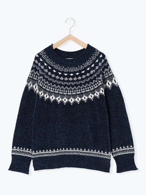 Samansa Mos2 blue「求心ラメモールニットプルオーバー」|ニット・セーター|