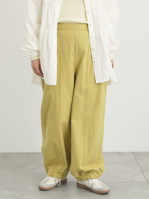 Samansa Mos2「【M/Lサイズ】センターピンタック裾ギャザーパンツ」|その他|イエロー