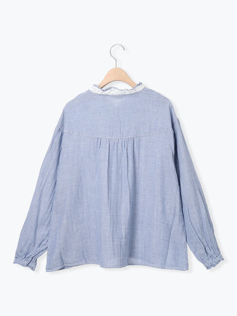 Samansa Mos2「襟フリルレース重ねブラウス」|シャツ・ブラウス|