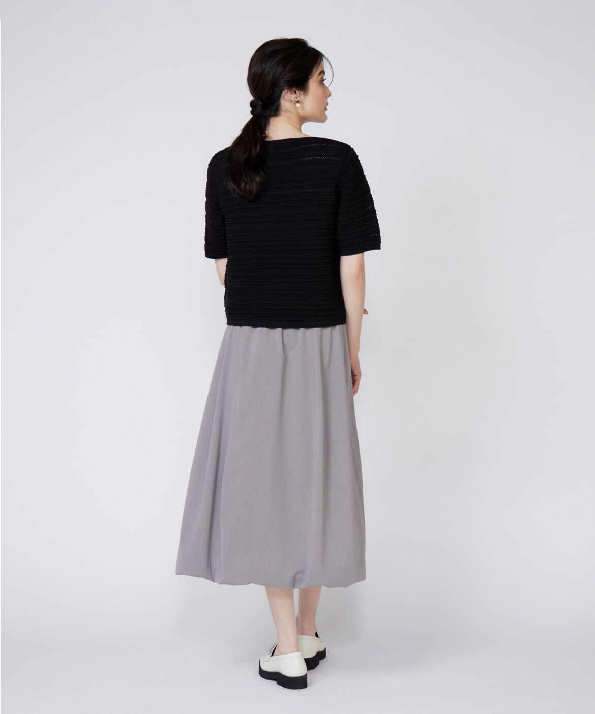 Maglie le cassetto「ピンタック柄スクエアプルオーバー」|ニット・セーター|