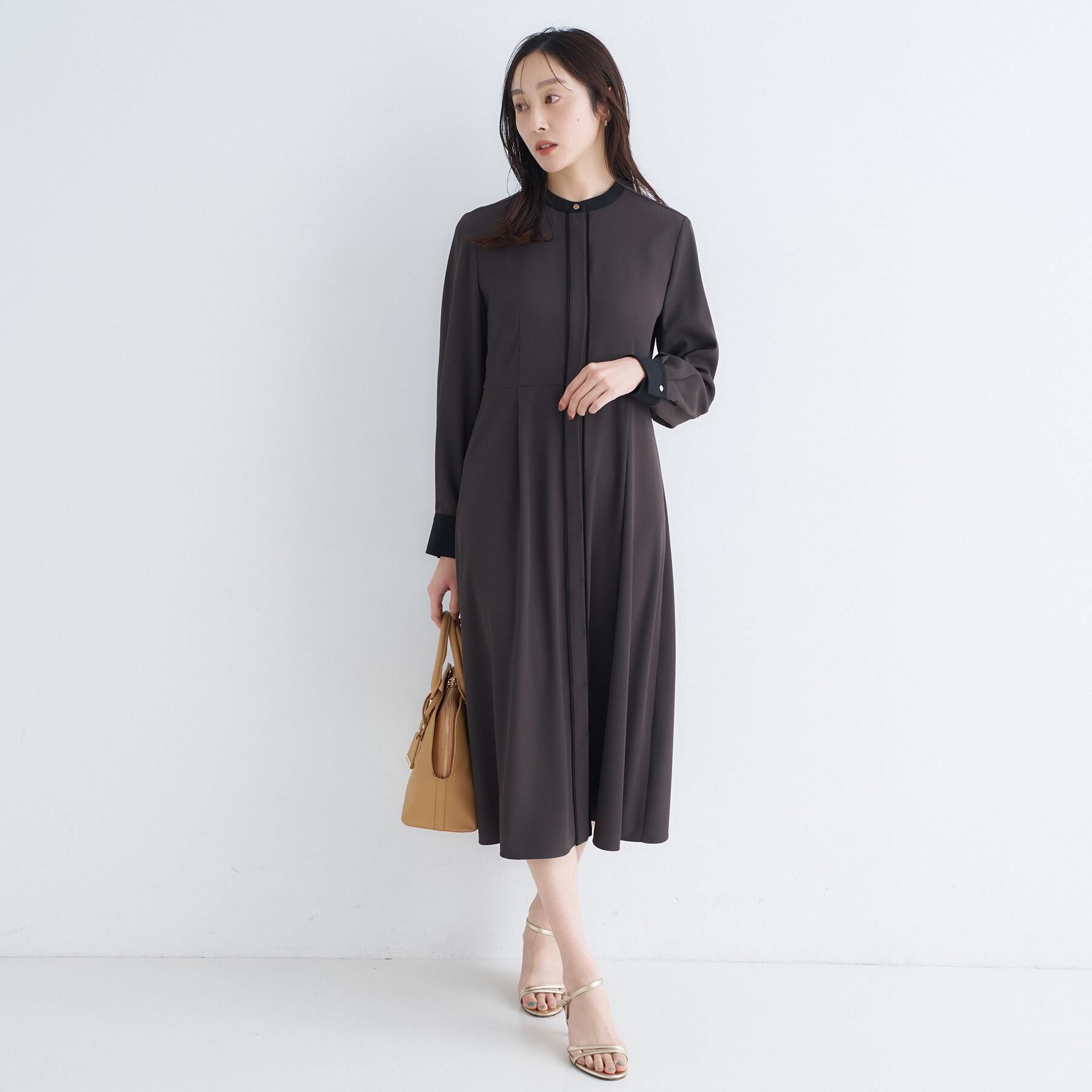 UNTITLED「【洗える/前開き/フォーマル】バイカラー ワンピース」|ワンピース|