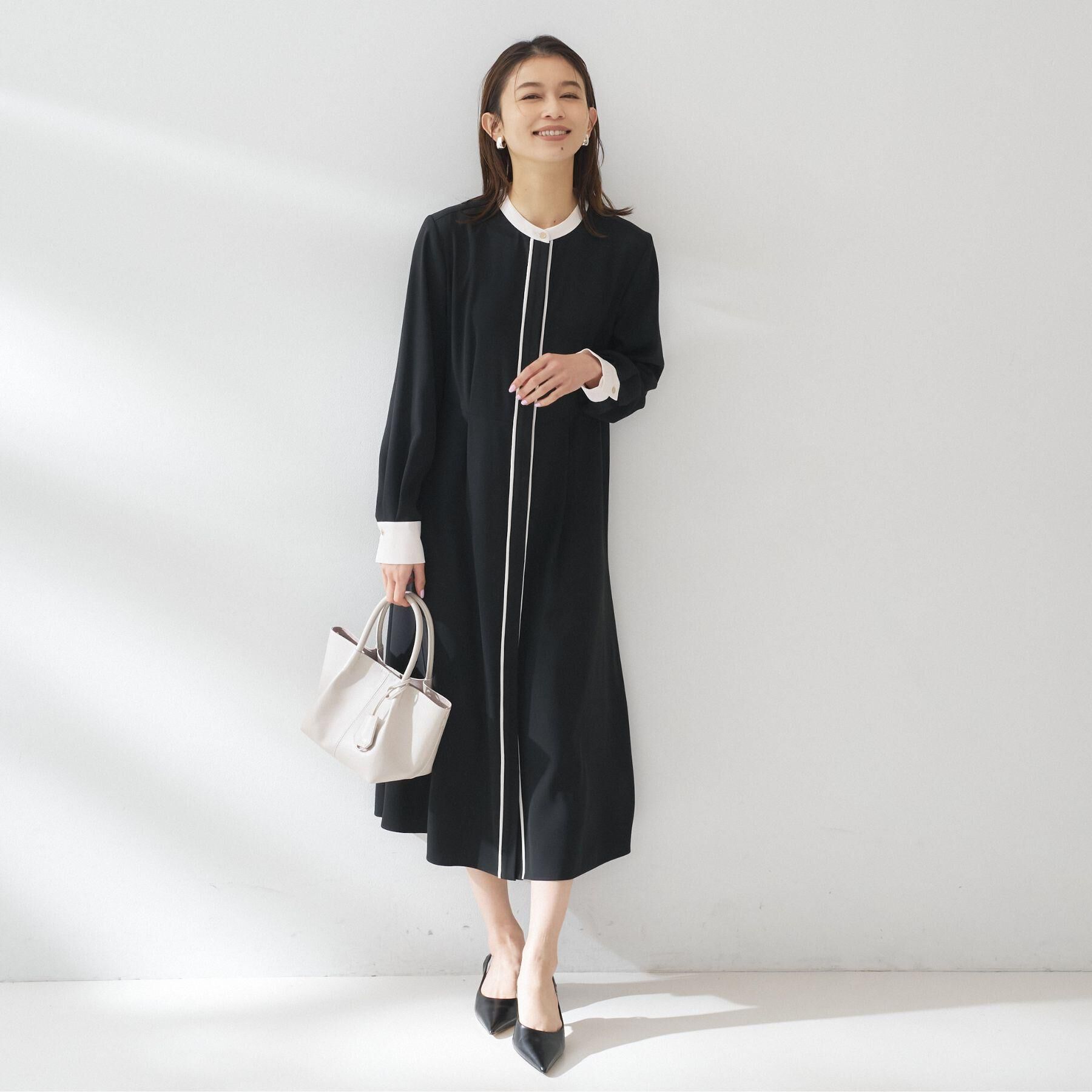 UNTITLED「【洗える/前開き/フォーマル】バイカラー ワンピース」|ワンピース|