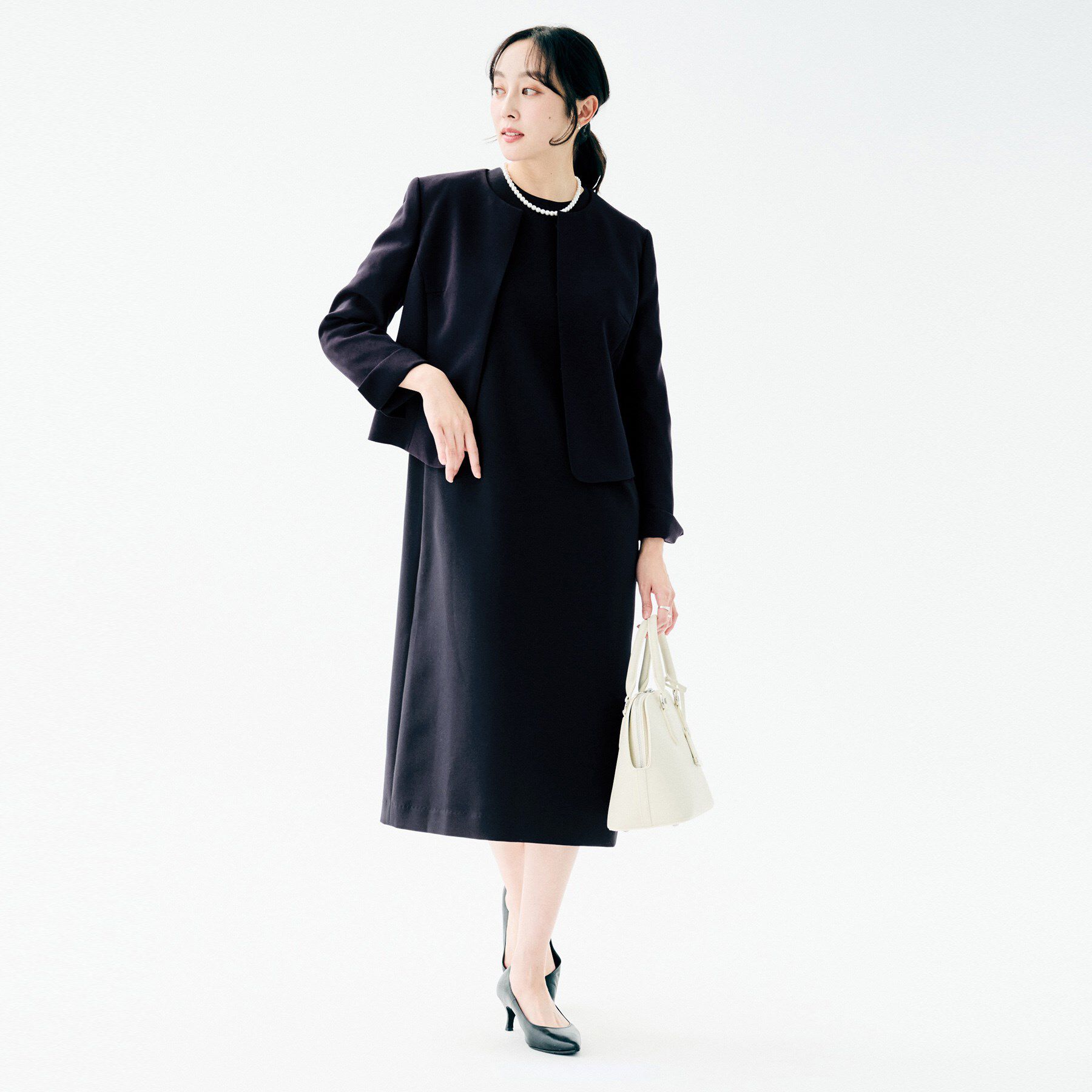 UNTITLED「【お呼ばれドレス/洗える】カットジャカードスリーブ ワンピース」|ワンピース|