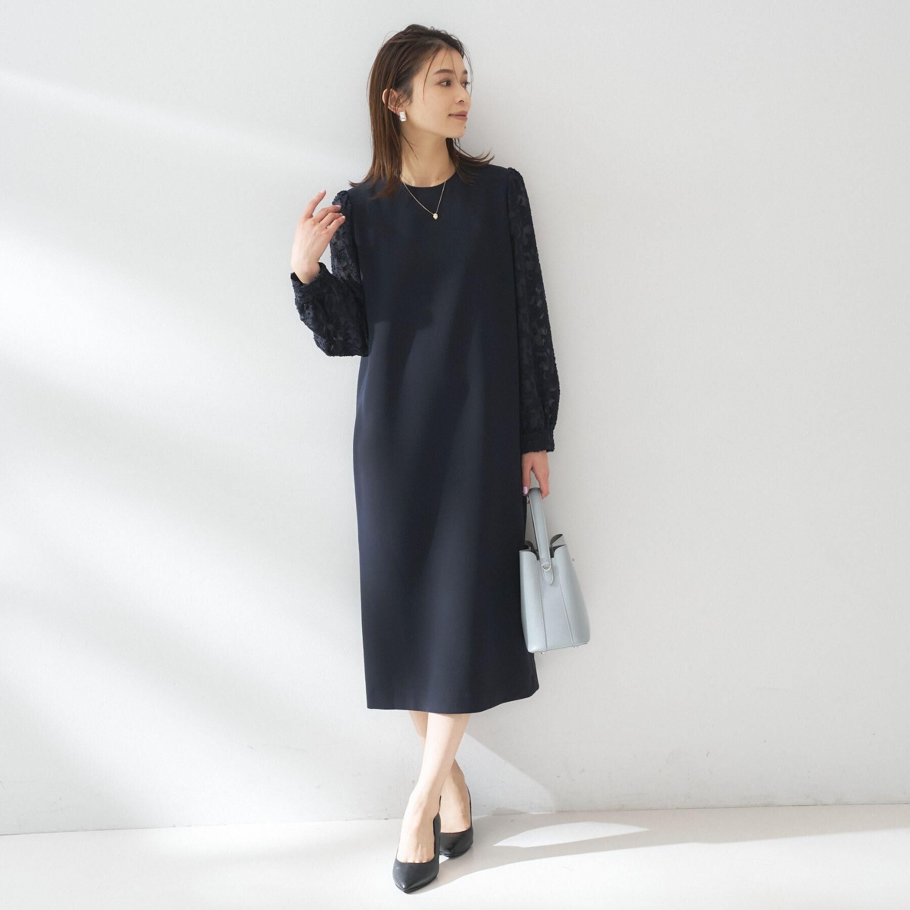 UNTITLED「【お呼ばれドレス/洗える】カットジャカードスリーブ ワンピース」|ワンピース|