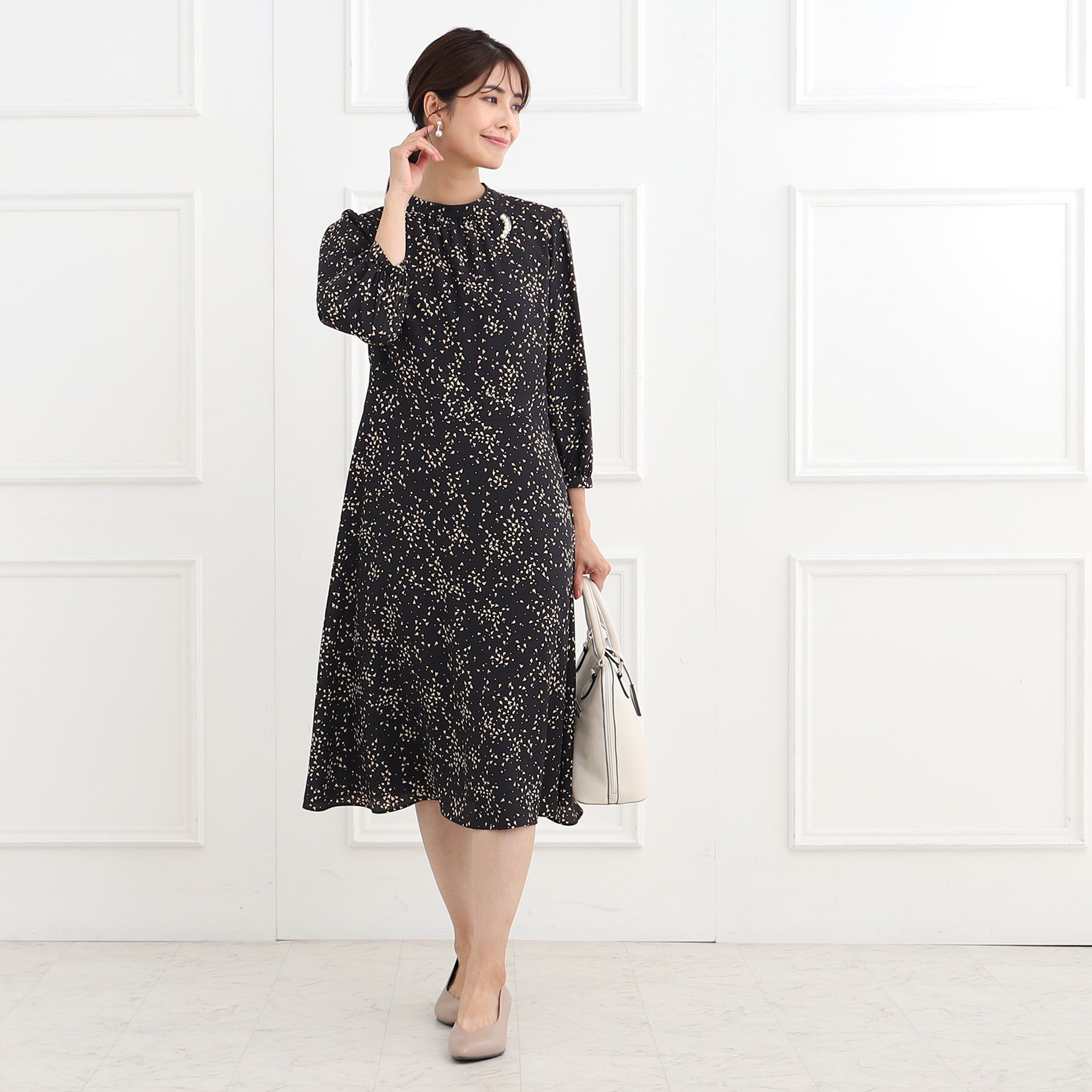 Reflect「【フォーマル/マシンウォッシュ可】フラワープリントワンピース」|ワンピース|