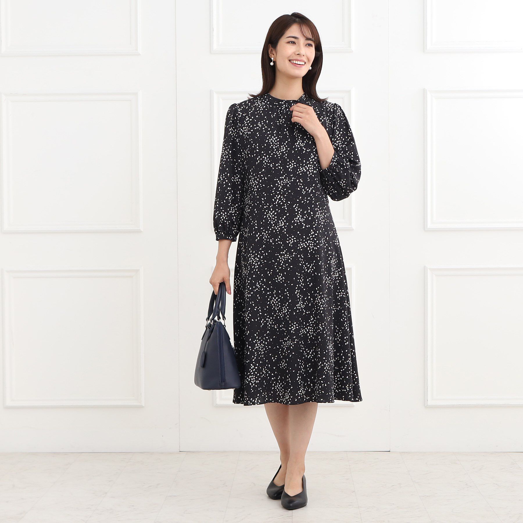 Reflect「【フォーマル/マシンウォッシュ可】フラワープリントワンピース」|ワンピース|