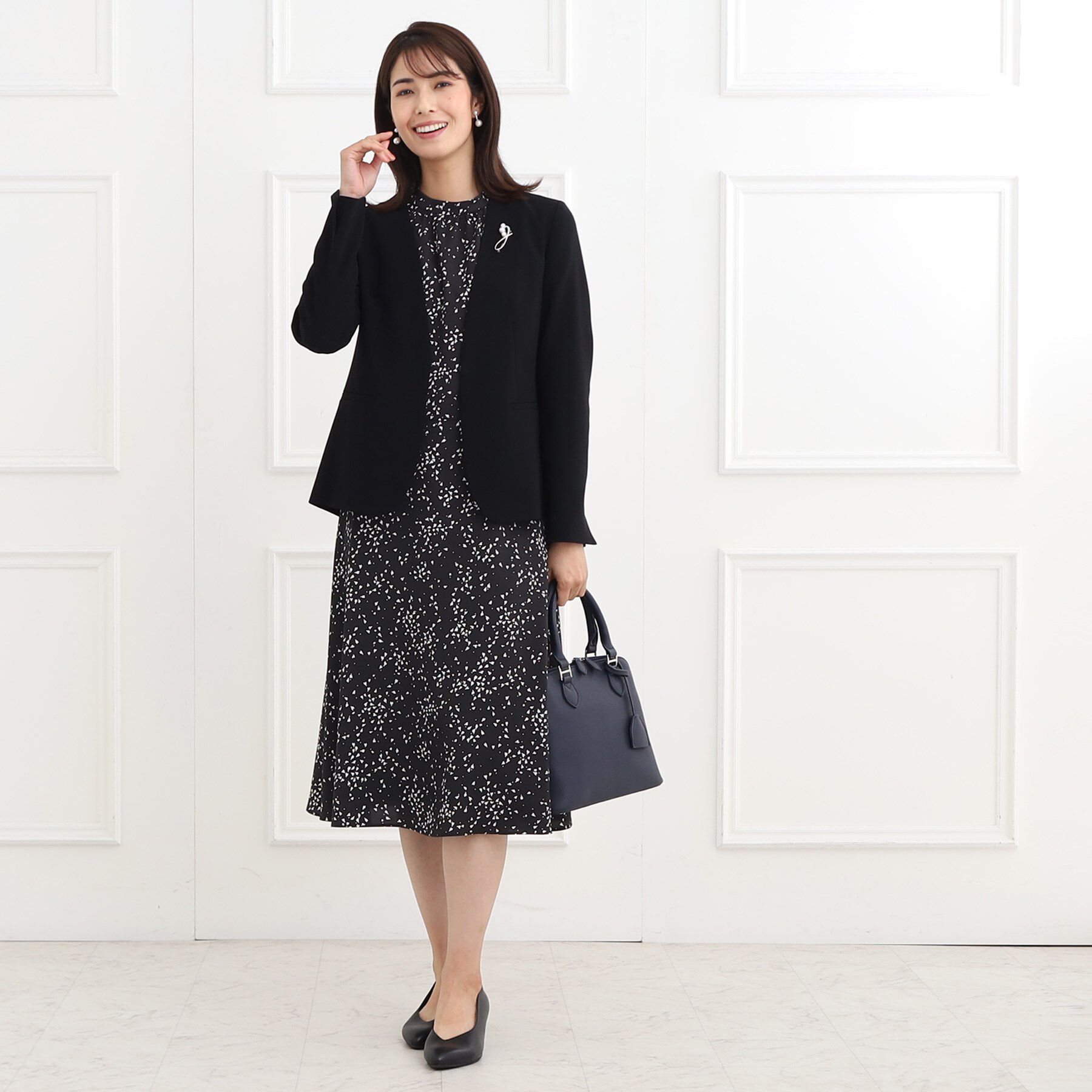 Reflect「【フォーマル/マシンウォッシュ可】フラワープリントワンピース」|ワンピース|