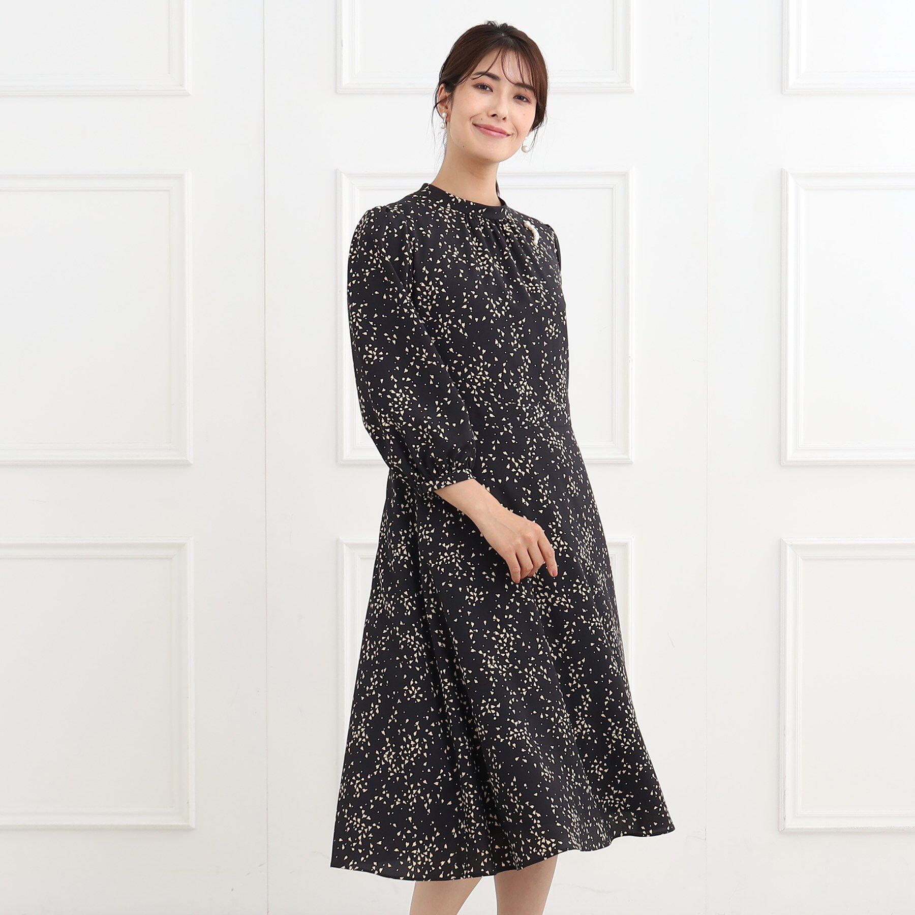 Reflect「【フォーマル/マシンウォッシュ可】フラワープリントワンピース」|ワンピース|